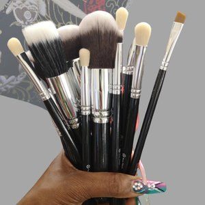 Fania Ffrench Makeup Brush Set with Classic Roll Bag